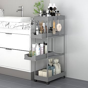 食器収納カート　ディスペンサーカート Amazon.co.jp: SVOHZAV キッチンワゴン スライド式 隙間収納